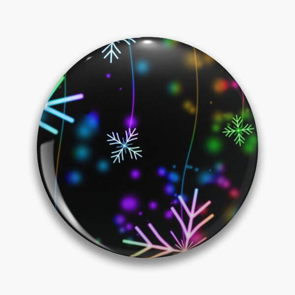 Item preview, Glowing Neon Snowflakes on Black Background with Bokeh Light Particles designed and sold by  Mollier's.