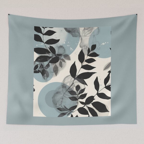 Item preview, Soft Sky Botanical | Minimal Abstract in Blue and Gray designed and sold by AM-little-shop.