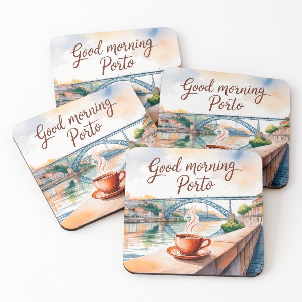 Item preview, Good Morning Porto – Coffee by the Douro River | Portuguese Travel Art by VivaPortugal designed and sold by vivaportugalstore.