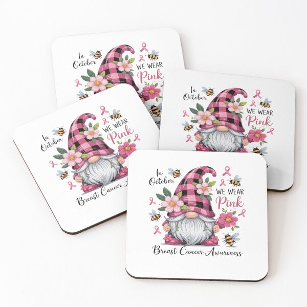 Item preview, In October We Wear Pink Gnome Breast Cancer Awareness designed and sold by FranzFriesen.