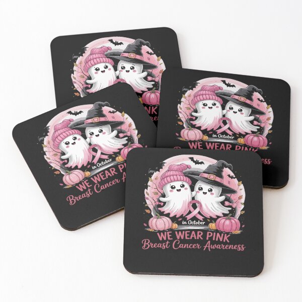 Item preview, In October We Wear Pink Ghost Witch Breast Cancer Awareness designed and sold by HaileyRobel.