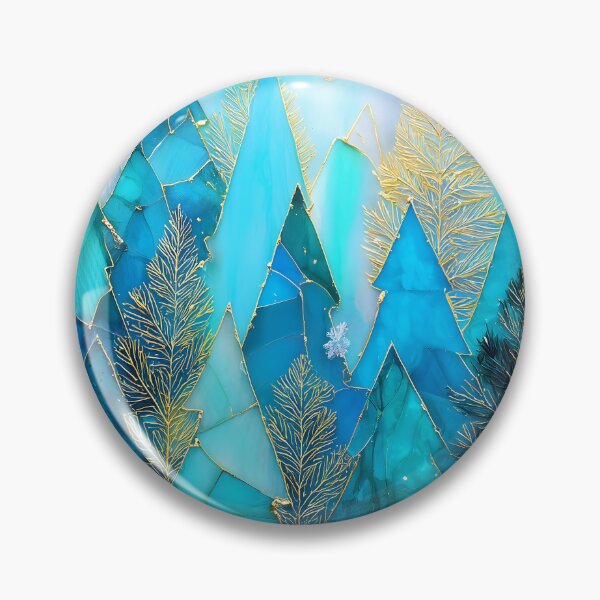 Item preview, Christmas Stained Glass-Inspired Blue And Aqua Trees designed and sold by DEC02.