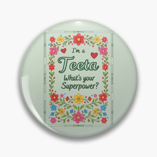 Item preview, I'm a Teeta, What's Your Superpower? - Floral Folkloric Style Grandmother Design designed and sold by D-Islamic.