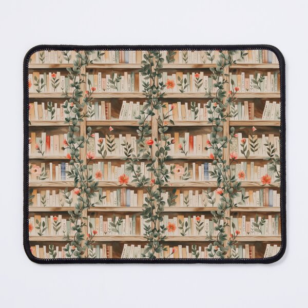 Item preview, Vintage Floral Bookshelves Cozy Books Cottagecore designed and sold by The Digital Design Collective .