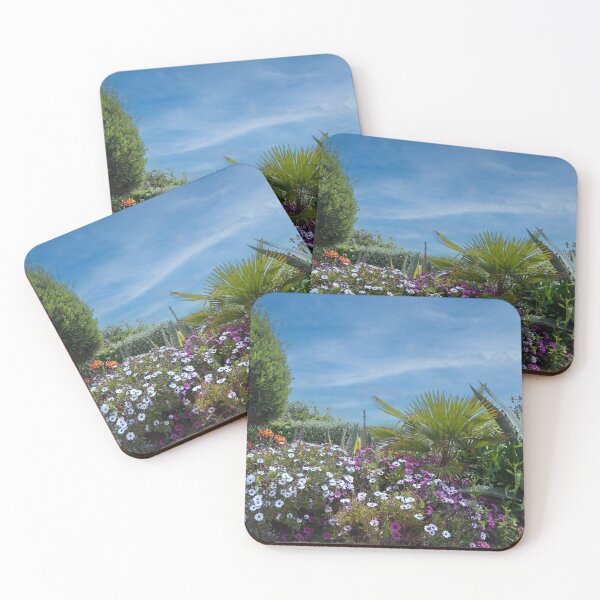 Item preview, Vibrant Tropical Garden Blooms Under Blue Sky designed and sold by pinkal.