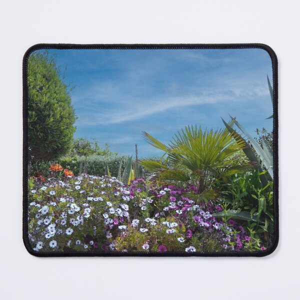 Item preview, Vibrant Tropical Garden Blooms Under Blue Sky designed and sold by pinkal.