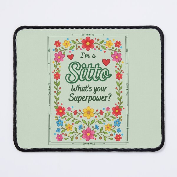 Item preview, I'm a Sitto, What's Your Superpower? - Floral Folkloric Style Grandmother Design designed and sold by D-Islamic.