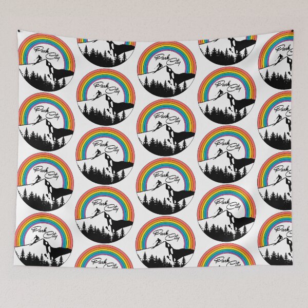 Item preview, Retro 70s Rainbow Ski Park City designed and sold by ourkid.