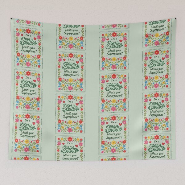 Item preview, I'm a Sitto, What's Your Superpower? - Floral Folkloric Style Grandmother Design designed and sold by D-Islamic.