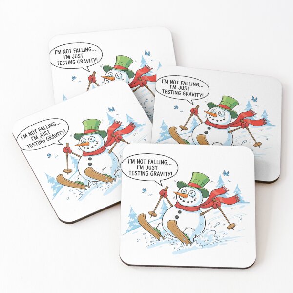 Item preview, Funny Snowman Testing Gravity – Winter Ski Joke designed and sold by novapixel25100.