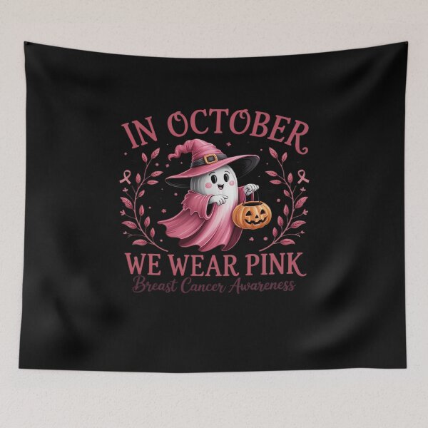 Item preview, In October We Wear Pink Breast Cancer Awareness Halloween designed and sold by RansomFlatley.