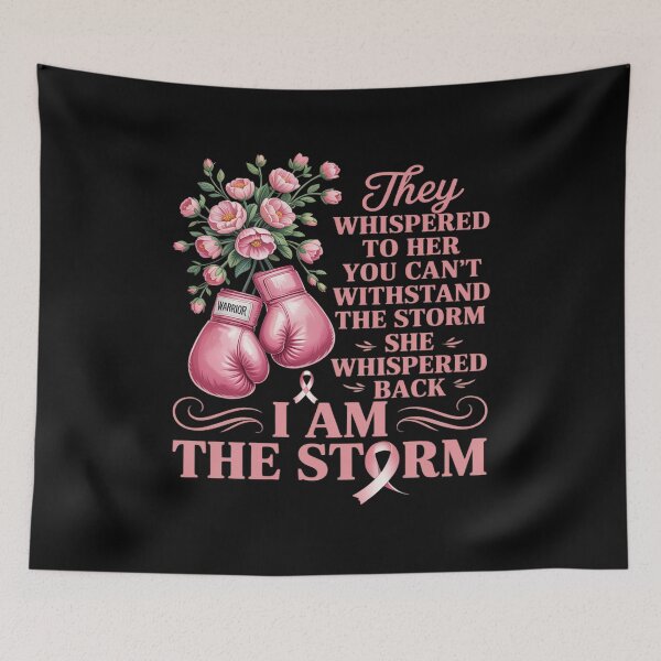 Item preview, I'm The Storm Boxing Warrior Pink Ribbon Women Breast Cancer designed and sold by HaileyRobel.