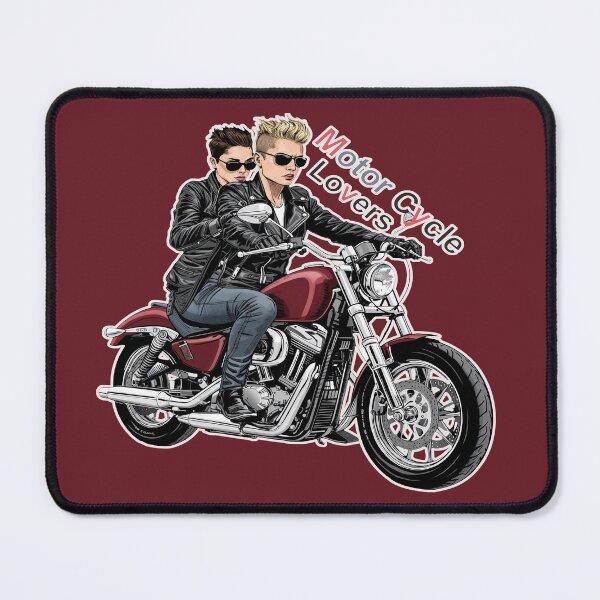 Item preview, Cool Biker Couple Ride – Motorcycle Lovers Illustration designed and sold by MARK-ZONE.