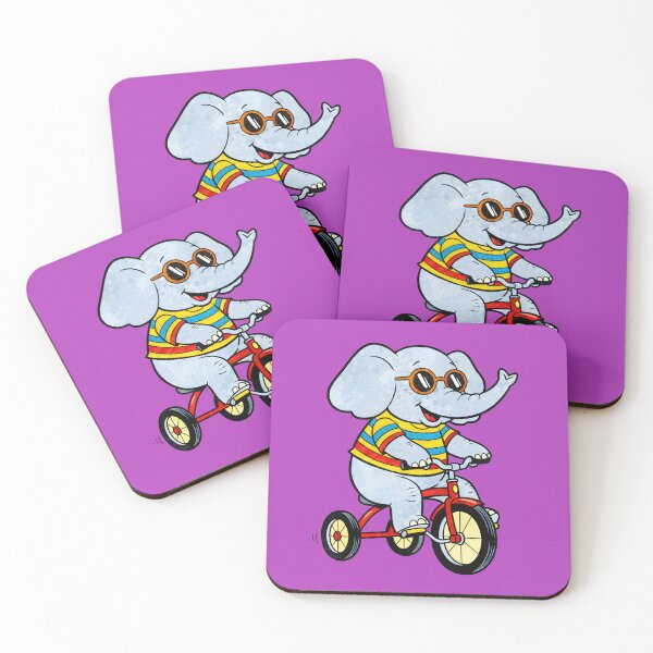 Item preview, CARTOON OF A FUNNY ELEPHANT ON A TRICYCLE designed and sold by infinitearte.