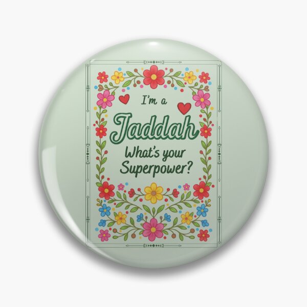 Item preview, I'm a Jaddah, What's Your Superpower? - Floral Folkloric Style Grandmother Design designed and sold by D-Islamic.