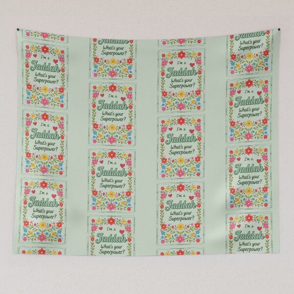Item preview, I'm a Jaddah, What's Your Superpower? - Floral Folkloric Style Grandmother Design designed and sold by D-Islamic.