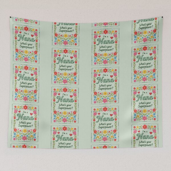 Item preview, I'm a Nana, What's Your Superpower? - Floral Folkloric Style Grandmother Design designed and sold by D-Islamic.