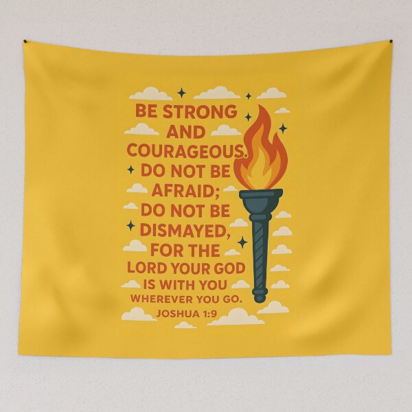 Item preview, Joshua 1 9 Bible Verse Be Strong and Courageous Torch Design. designed and sold by loveandlightrb.