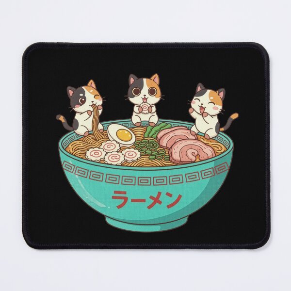 Item preview, Kawaii Three Calico Cats In Ramen Bowl Adorable Japanese Food Art designed and sold by Bongocomic.