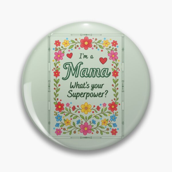 Item preview, I'm a Mama, What's Your Superpower? - Floral Folkloric Style Grandmother Design designed and sold by D-Islamic.