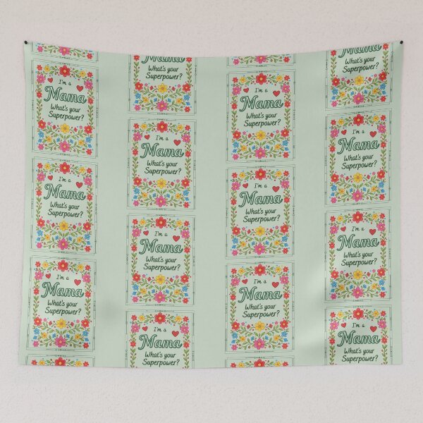 Item preview, I'm a Mama, What's Your Superpower? - Floral Folkloric Style Grandmother Design designed and sold by D-Islamic.