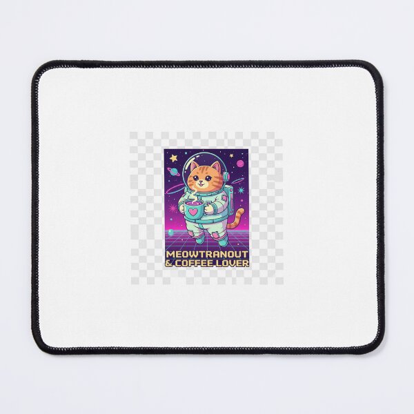 Item preview, Coffee-Loving Meowtronaut - Retro Kawaii Space Cat designed and sold by Estudio101.