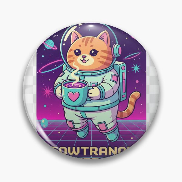 Item preview, Coffee-Loving Meowtronaut - Retro Kawaii Space Cat designed and sold by Estudio101.