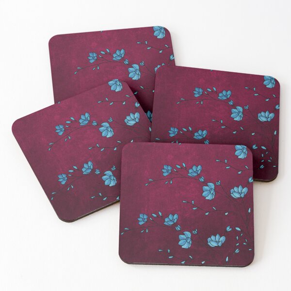 Item preview, Burgundy blue flowers designed and sold by CaseMastery.