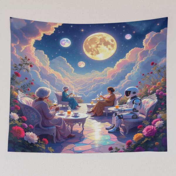 Item preview, Tea & Tenderness – Grandmothers, Robots & floral dreams under the moonlight sky designed and sold by FotoworldEdel.