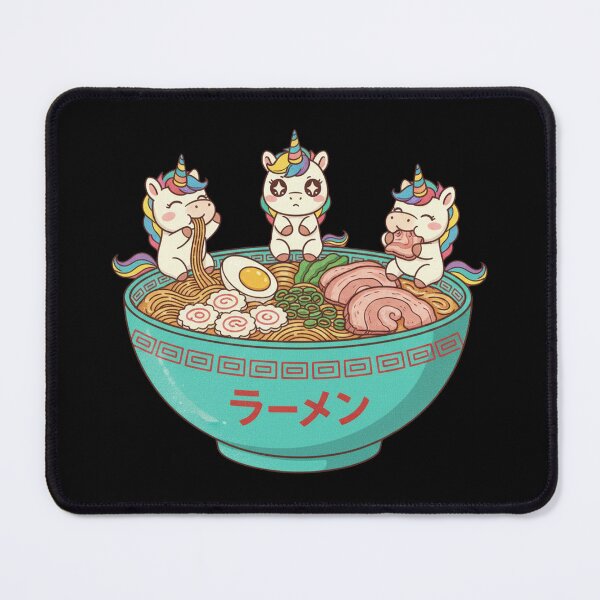 Item preview, Cute Three Unicorn Eaing Ramen Party Kawaii Japanese Graphic Art designed and sold by Bongocomic.
