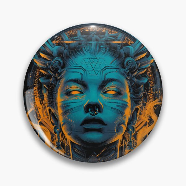 Item preview, Cyberpunk Fire Oracle Portrait designed and sold by DarkSpaceVibes.