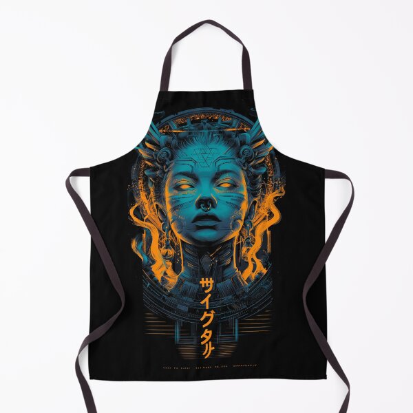 Item preview, Cyberpunk Fire Oracle Portrait designed and sold by DarkSpaceVibes.