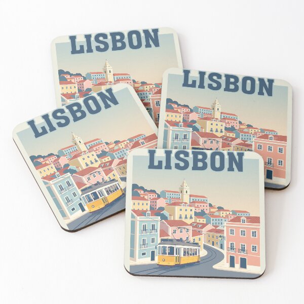 Item preview, Lisbon Portugal Tram 28 Pastel Cityscape Art designed and sold by Orviona.