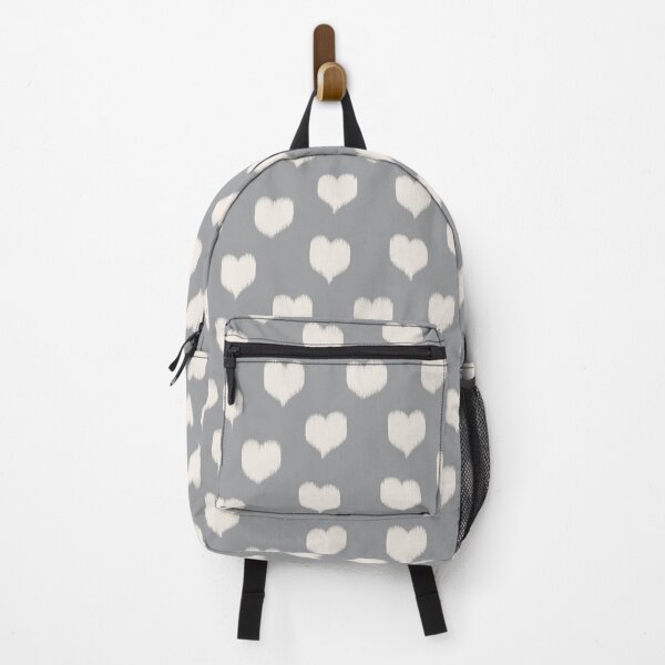 Item preview, Ikat Hearts – Pearl on Iron Gray designed and sold by colorofmagic.
