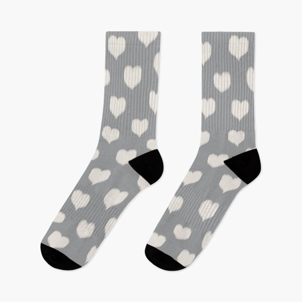 Item preview, Ikat Hearts – Pearl on Iron Gray designed and sold by colorofmagic.