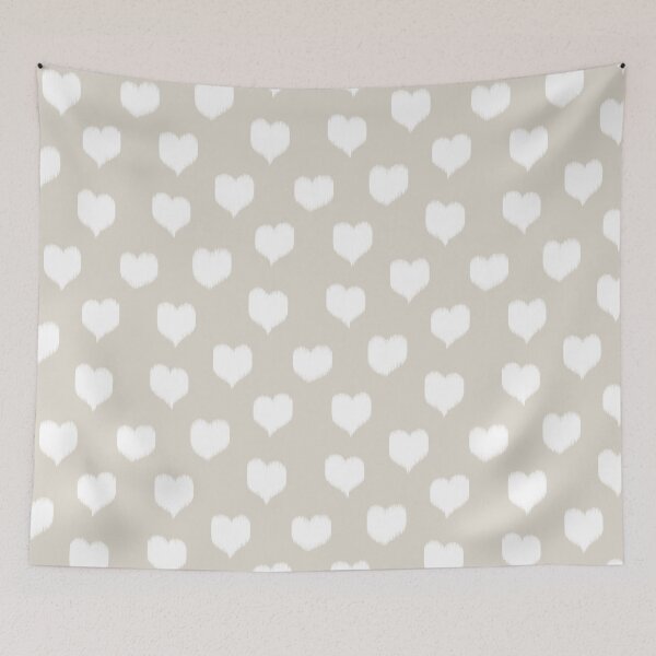 Item preview, Ikat hearts – Pearl on Linen designed and sold by colorofmagic.