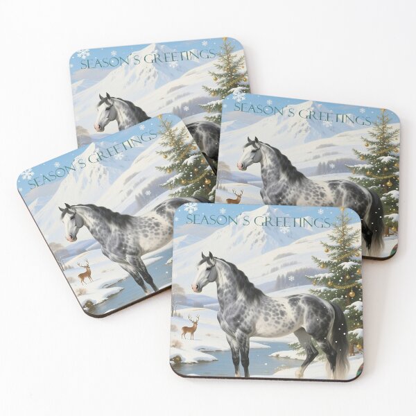 Item preview, season's greetings horse in snowy landscape designed and sold by Talpha.