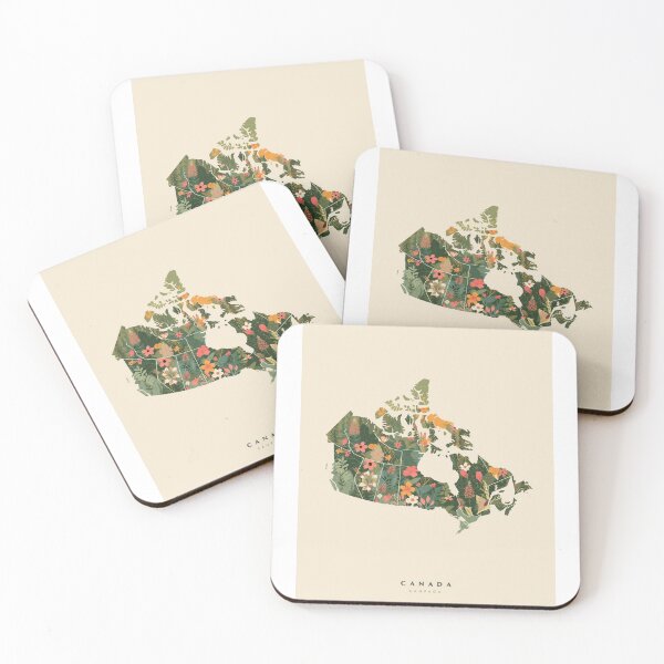 Item preview, Canada in Bloom | Botanical Map Art designed and sold by AM-little-shop.