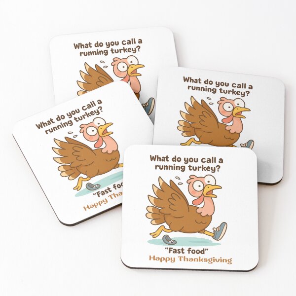 Item preview, Funny Running Turkey – “Fast Food” Thanksgiving Cartoon designed and sold by MujernDesignArt.