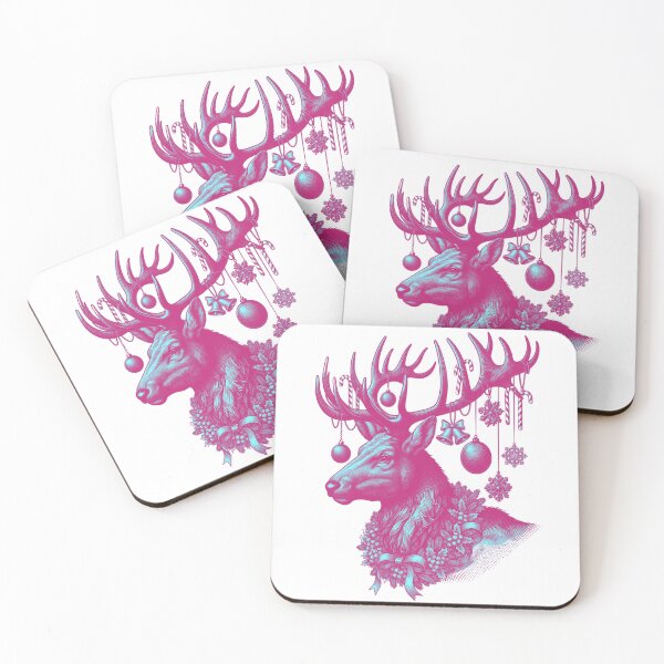 Item preview, Vintage Christmas Reindeer With Decorated Antlers designed and sold by e-camelleone.