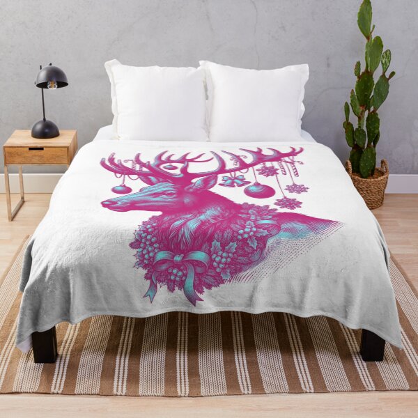 Item preview, Vintage Christmas Reindeer With Decorated Antlers designed and sold by e-camelleone.