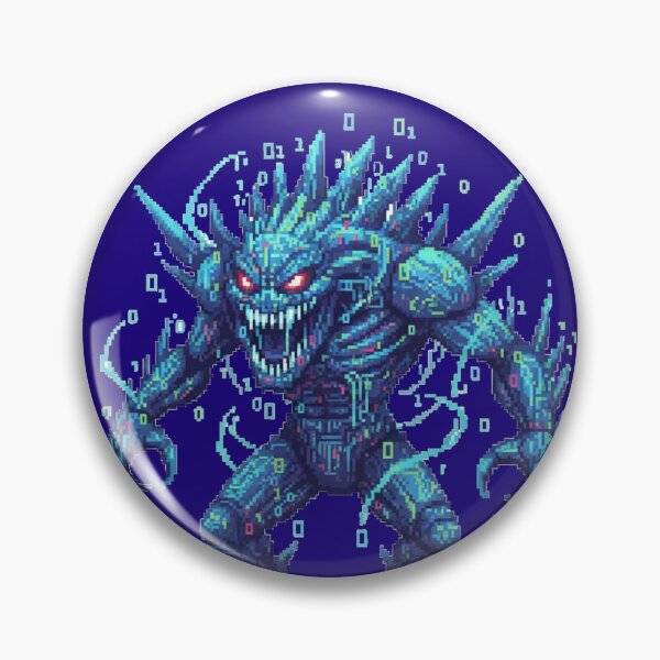 Item preview, Binary Beast Pixel Monster Art designed and sold by WiserShop.