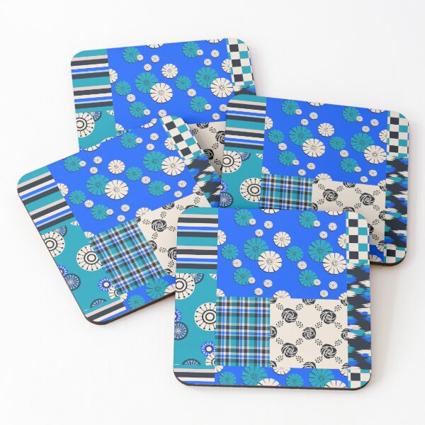Item preview, Blue Patchwork Seamless Repeat designed and sold by Sharon Schwalbe.