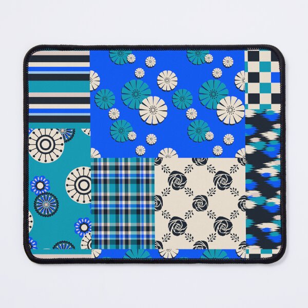 Item preview, Blue Patchwork Seamless Repeat designed and sold by Sharon Schwalbe.