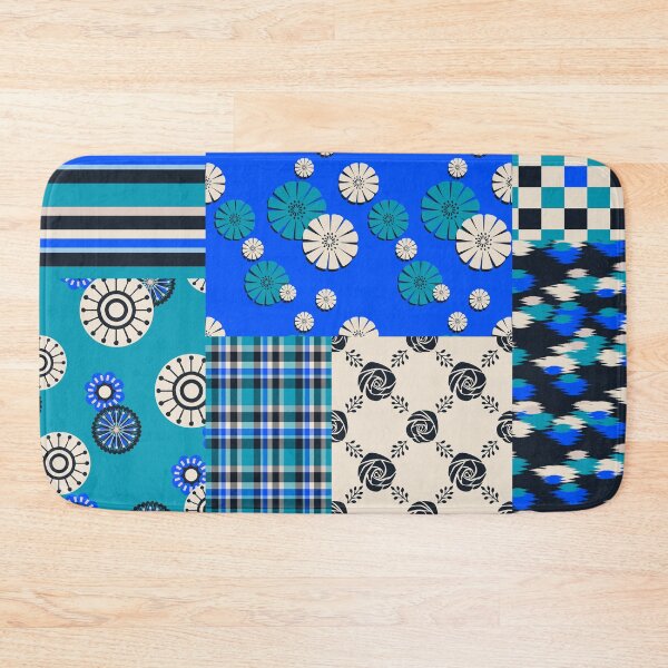 Item preview, Blue Patchwork Seamless Repeat designed and sold by Sharon Schwalbe.