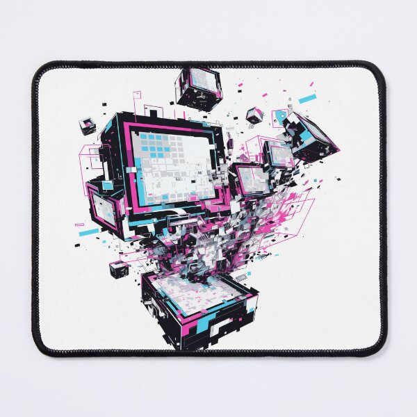 Item preview, Retro Tech Y2K Glitch Art Sticker - Digital Chaos designed and sold by VoidShift.