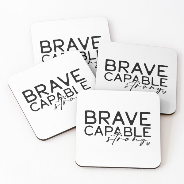 Item preview, Empowerment Quote – Brave, Capable, Strong Minimal Design designed and sold by AuraByMarv.