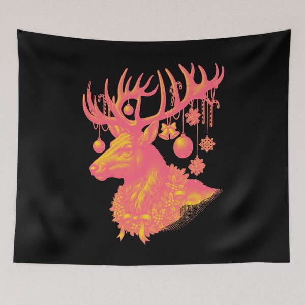 Item preview, Vintage Christmas Reindeer With Decorated Antlers designed and sold by e-camelleone.
