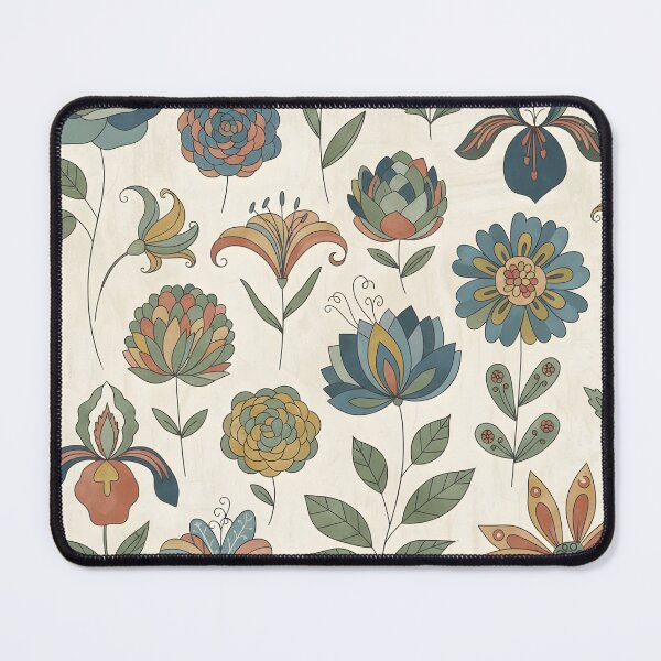 Item preview, Whimsical Folk Garden – Muted Floral Seamless Pattern designed and sold by HolmeProud.