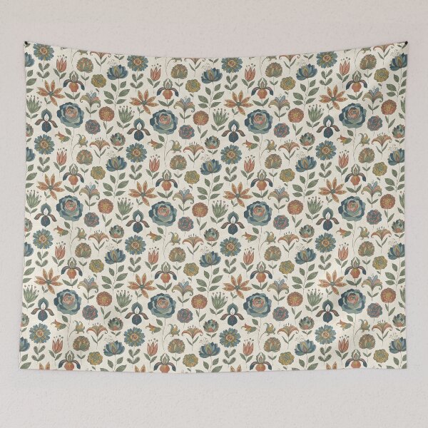 Item preview, Whimsical Folk Garden – Muted Floral Seamless Pattern designed and sold by HolmeProud.